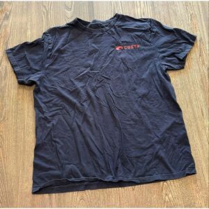 Costa Cotton T-Shirt Short Sleeve Logo Print Crew Neck Pullover Navy Size L